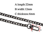 HAHIYO Mini Pochette Pung Kæde Rem Slank Bred 7mm til LV Længde 7,9 Tommer Ekstra Tykk 2,6mm Skinnende Sort til Håndtaske Tegnebog Clutch Komfortabel Flad Metal Rem 1 Pakke