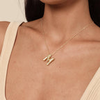 LEXODY Bubble Letter Necklace Gold for Women, Dainty 14K Gold A-Z Diamond Balloon Initial Necklaces Trendy Simple Chunky Cubic Zirconia Alphabet Necklace Waterproof Jewelry for Women Gifts