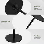 Vrisa Drink Table Small End Table Set of 2 Round Pedestal Side Table Martini Table Modern Coffee Table for Small Spaces, Living Room, Bedroom, Sofa Couch Chair, Black