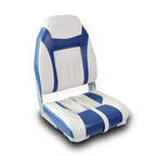 High Back Boat Seats 2 Pack, Folding Fishing Bass Boat Seat, White and Black