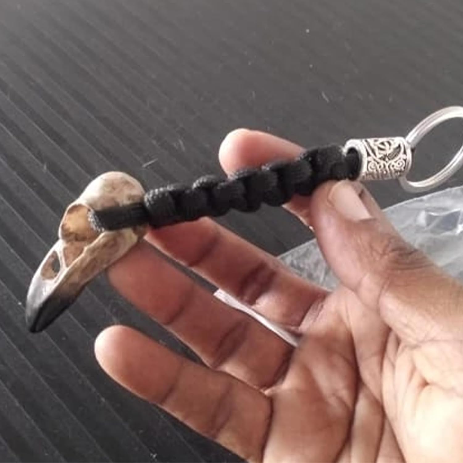 Vikings Eagle's Head-Odin Crow Skeleton Keychain,Eagle Head Pendant Keyring Rope Jewelry Gift for Men Women