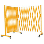 GYMTIME Expandable Barricade, Metal Safety Barrier with Casters, Mobile Folding Security Gate, 11 FT, Adjustable Traffic Temporary Fence for Warehouse Shopping Mall