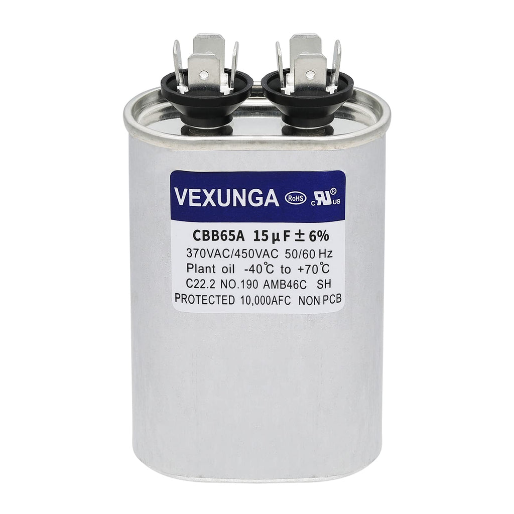 45/5 uF 45+5 MFD 370V or 440V Dual Run Start Round A/C Capacitor 45 5 uF 370 440 Volt VAC CBB65B Air Conditioner Capacitors for AC Unit Fan Motor Start or Heat Pump or Condenser Straight Cool