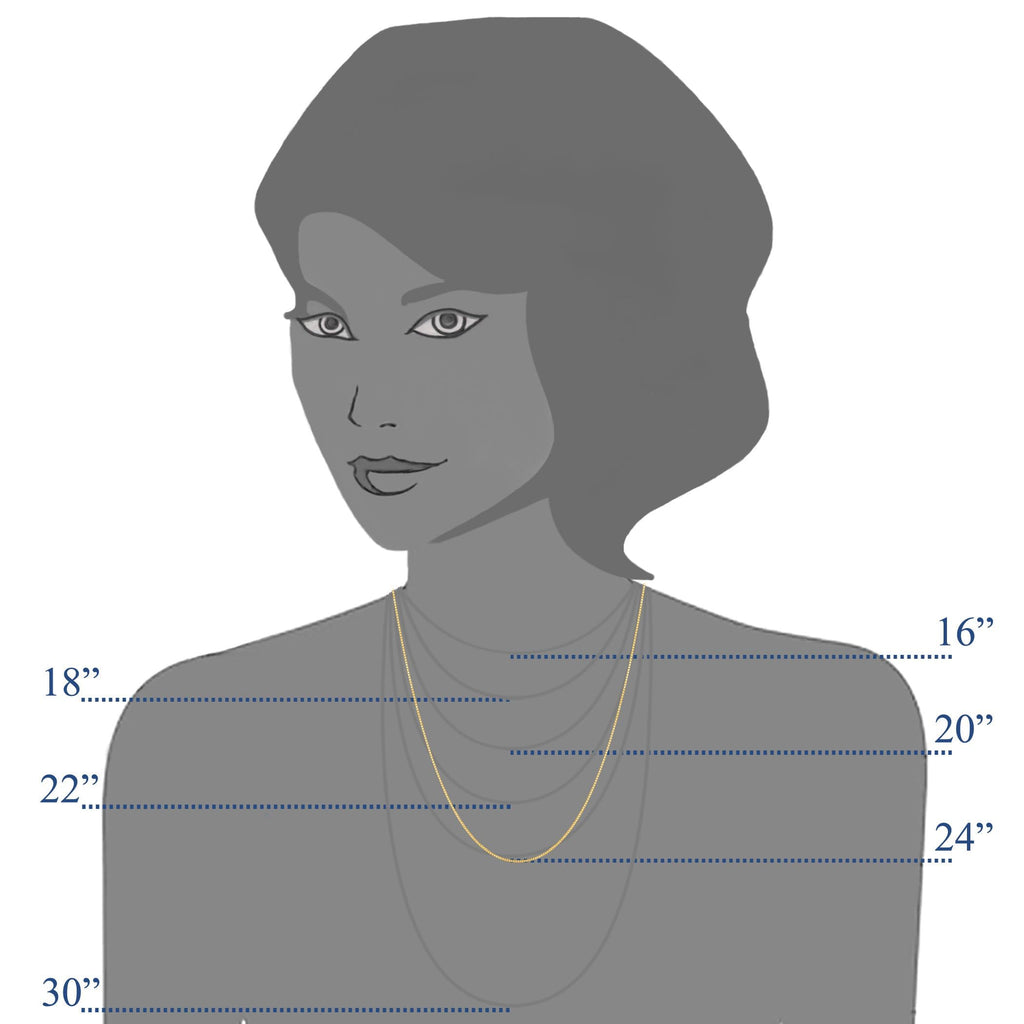 Colar de Corrente Caixa Espelhada de Ouro Maciço Real 10k da Jewelry Affairs, 0,6mm (20 Polegadas, Ouro Amarelo)