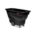 Rubbermaid Commercial Products Tilt Dump Truck, 450 lbs 1/2 Cubic Yard Heavy Load Capacity with Wheels, Black, Trash Recycling Cart for Construction/Commercial/Industrial Transportation