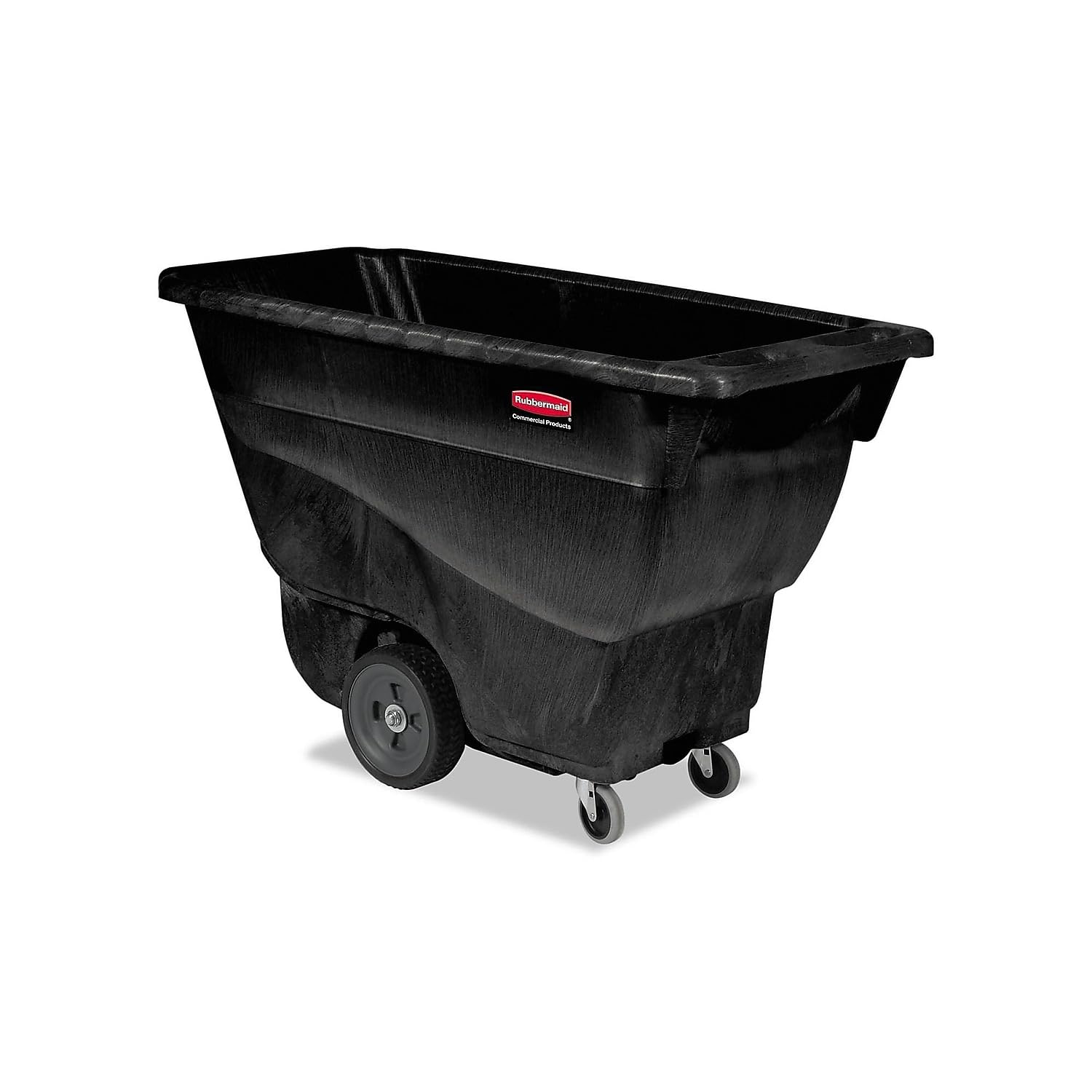 Rubbermaid Commercial Products Tilt Dump Truck, 450 lbs 1/2 Cubic Yard Heavy Load Capacity with Wheels, Black, Trash Recycling Cart for Construction/Commercial/Industrial Transportation