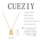 CUEZIY Bubble Letter Necklace Gold Initial Necklaces for Women Dainty Personalized Charm Pendant Name Necklace Cute Non Tarnish Fashion Accessories Teen Gift Trendy Stuff Gold Jewelry Gifts