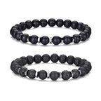 RANKEEF Tiger Eye Bracelet For Men 8MM Natural Stone Stretch Adjustable Black Crystal Beaded Bracelet for Men Women Gifts