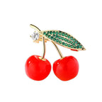 Fruit Brooch Austrian Crystal Rhinestone Brooch 18K Gold Plated Birthstone Lapel Pin Jewelry Birthday Gifts for Women Men