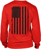 Distressed Black USA Flag - United States Unisex Long Sleeve Shirt