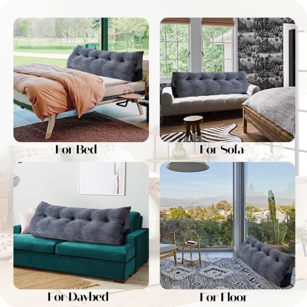 بالشتک بزرگ مثلثی پشت‌سری ZOEMO، تکیه‌گاه پشتی گوه‌ای، پشتیبانی موقعیت‌دهی، بالش‌های استراحت تخت برای مطالعه، بالش‌های گوه‌ای پشت‌سری برای تخت روز با روکش قابل جدا شدن