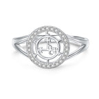 DAOCHONG Sigil of Lilith Abalone Shell Statement Ring S925 Sterling Silver Sigil of Lilith Statement Ring Gifts for Women Men