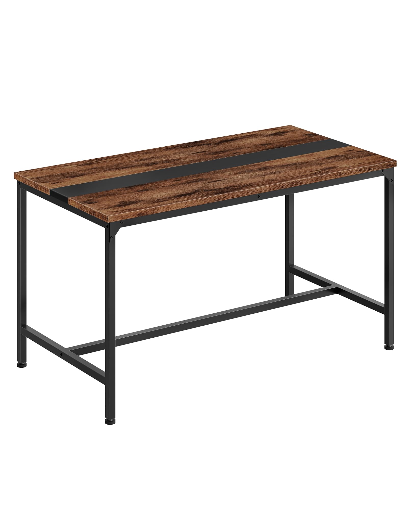 Square Kitchen Dining Table, 29.5'' Dining Table, Small Dining Tables, Writing Desk, Coffee Tables, for Restaurant, Living Room, Apartment, Rustic Brown and Black TCZ02BF