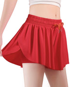 HASMES Girls Butterfly Shorts Teen Flowy Athletic Shorts for Running Dance Cheer 5-14Y Red