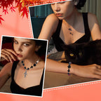 SUNNYCLUE 203Pcs Halloween Skull Beads Skeleton Charms Bulk Natural Lava Rock Synthetic Turquoise Black Stone Cross Flower Rose Spacer Beads for Jewelry Making Bracelets Necklaces DIY Crafts