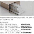 Ekena Millwork WPKP56X04DS Deluxe Shaker 8' Length PVC Wainscoting Kit, Heights up to 56" (12" - 15" Adjustable Wall Panels), White