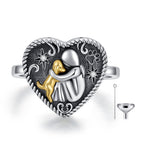 AOBOCO Sterling Silver Dog Urn Ring for Ashes, Dog Memorial Keepsake Cremation Jewelry Gifts for Dog Lovers Women