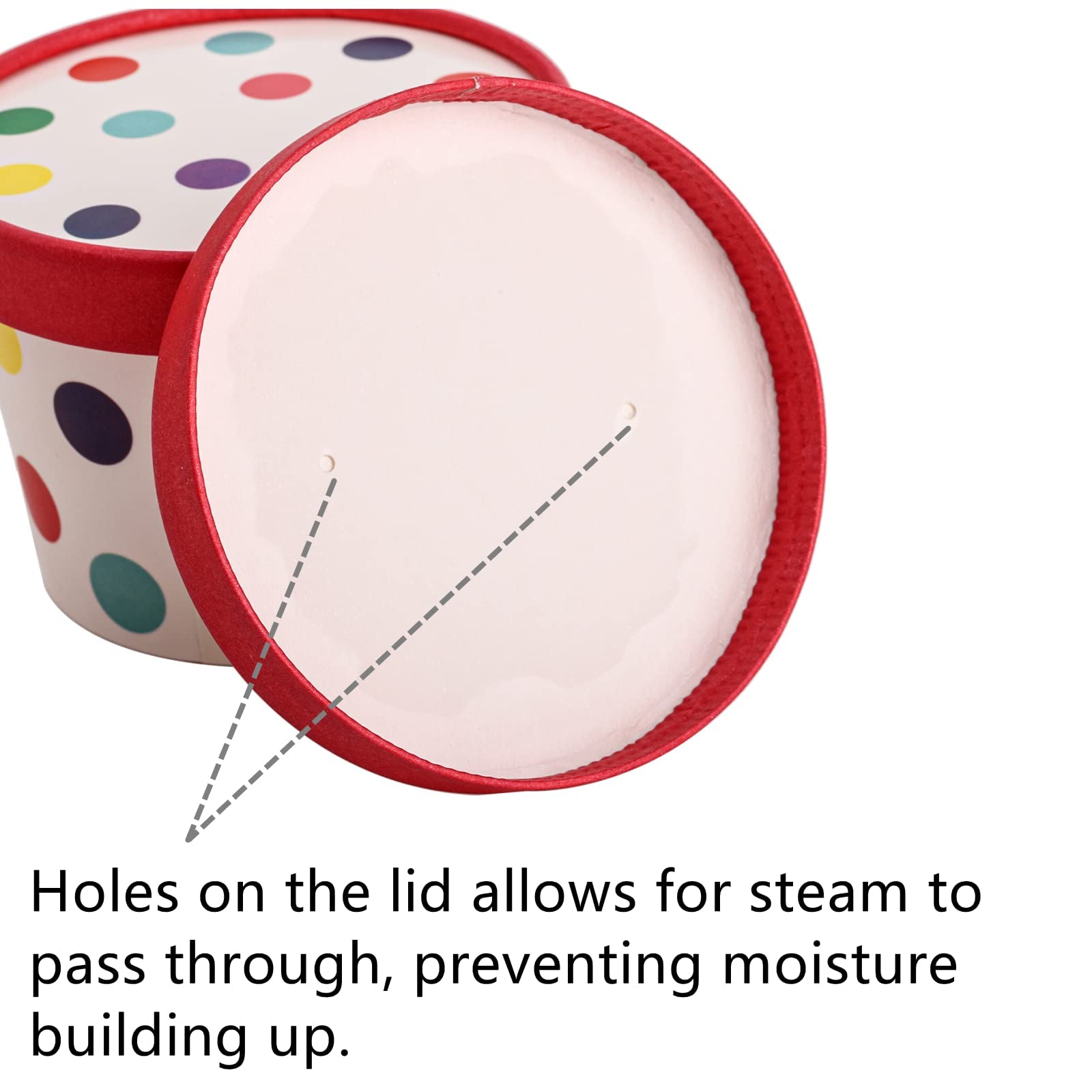 Dicunoy 60 Stück 8 oz Papp-Eisbecher mit Deckeln, Einweg-Sundae-Dessertschalen, Gefrorene Joghurtbehälter Partyzubehör für heiße und kalte Speisen, Suppe, gefrorenen Joghurt, Salat, Obst