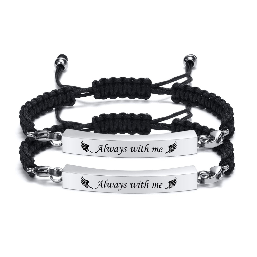 MPRAINBOW Adjustable Cremation Memorial Urn Bracelet, Stainless Steel Cremation Manmade Braided Urn Bracelet Keepsake Urn Bracelet for Ashes with Fill Kit