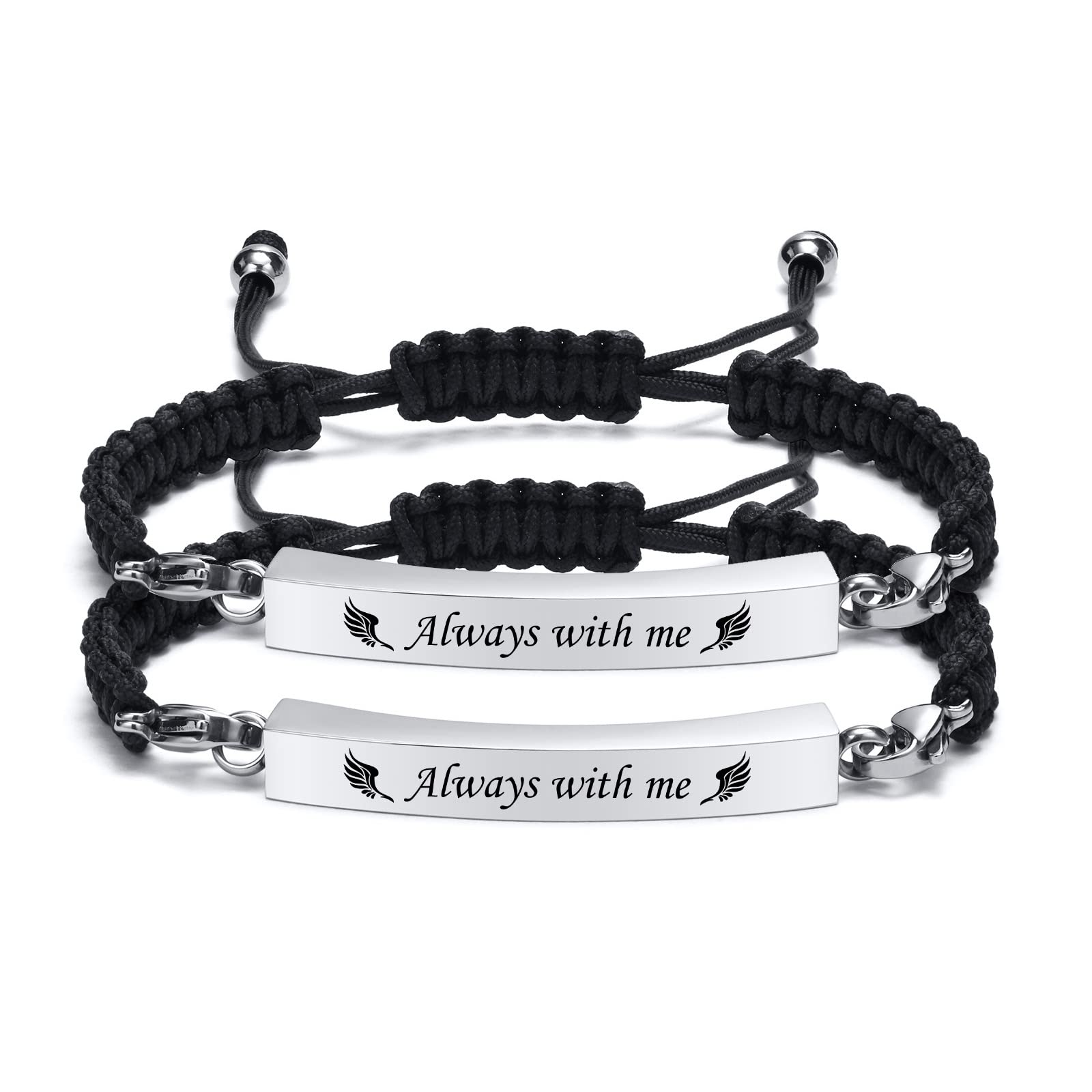 MPRAINBOW Adjustable Cremation Memorial Urn Bracelet, Stainless Steel Cremation Manmade Braided Urn Bracelet Keepsake Urn Bracelet for Ashes with Fill Kit