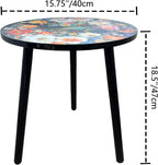 Round End Table, Small Round Drink SideTable, 3 Legged Living Room End Tables, Mid Century Modern Small Coffee Table for Bedroom Balcony Living Room (15.75" D x 18.5" H)