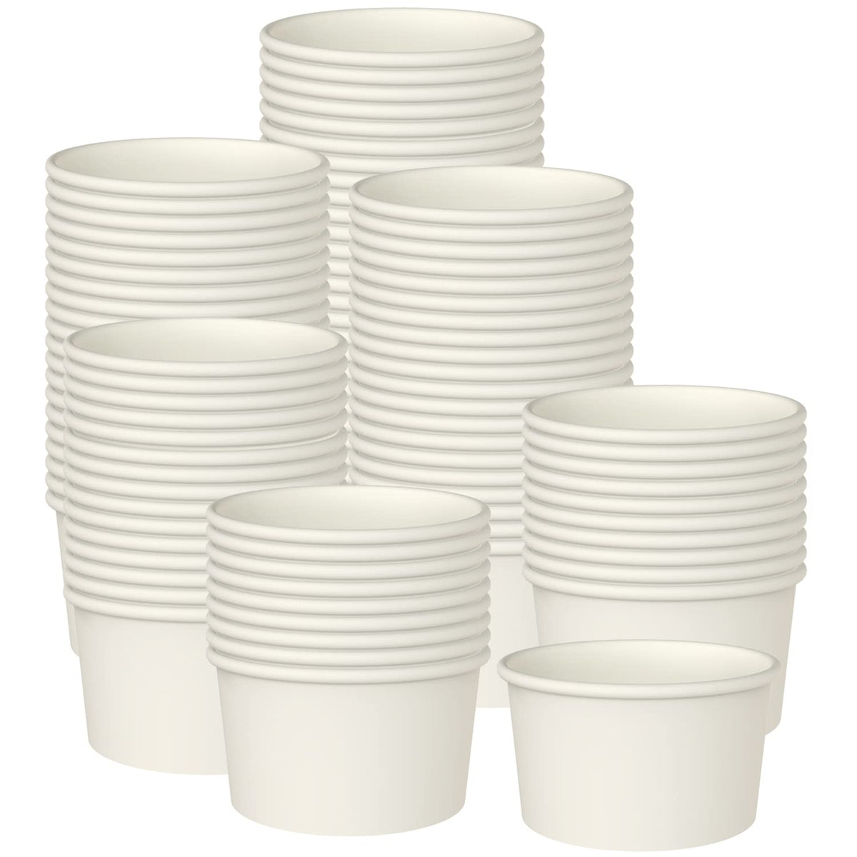 Axt Sichel 50 Stück 9 Unzen Papp-Eisbecher Einweg-Dessertschalen für heiße oder kalte Speisen, Eisbecher, gefrorener Joghurt, Suppe, Weiß