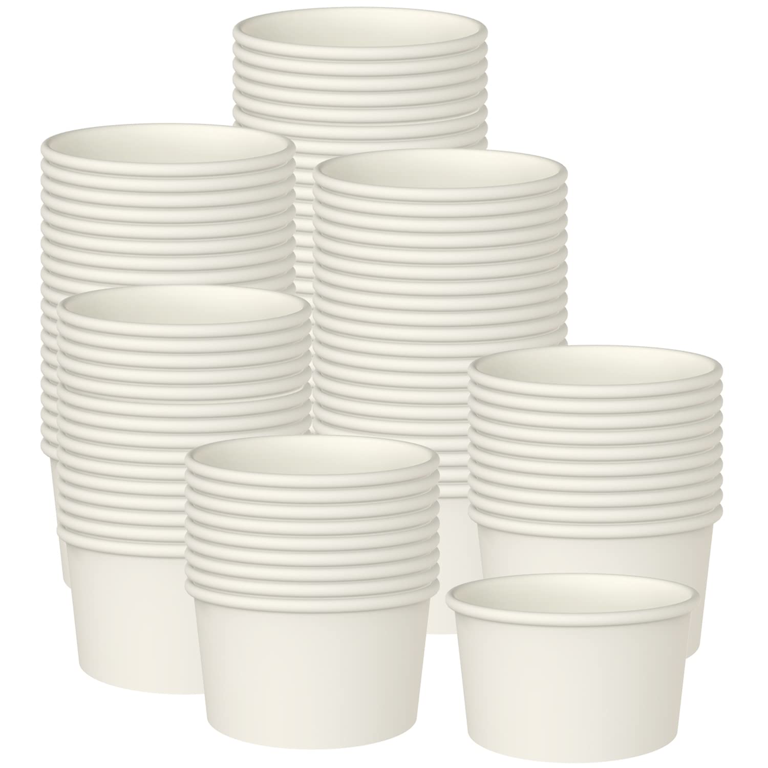 Axt Sichel 50 Stück 9 Unzen Papp-Eisbecher Einweg-Dessertschalen für heiße oder kalte Speisen, Eisbecher, gefrorener Joghurt, Suppe, Weiß