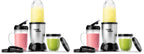 Magic Bullet® Blender Set, 7-Piece Set, 250W Blender and Food Processor, 2 Blending Cups, Cross Blade, Compact Design, Smoothies, Sauces, Silver, MBR-0701AK