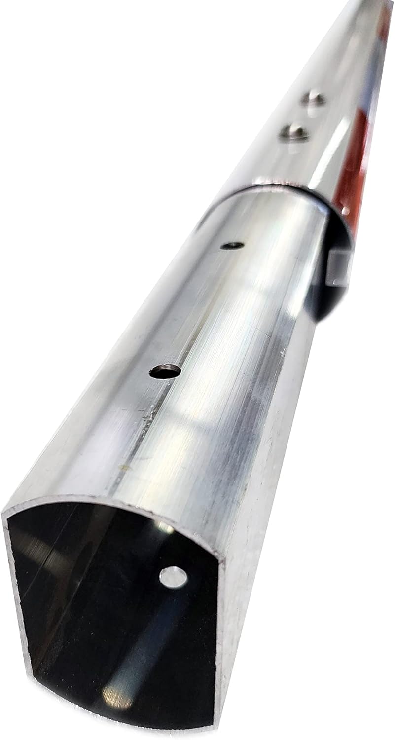 Parking Barrier Arm with LED Complete Kit 12ft 2 pieces X 6 ft Aluminum Round Replacement Arm for Gate Operator (With Red/Silver Stripes) DOT-C2 Reflective Safety Tape