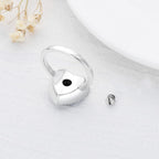 AOBOCO Sterling Silver Dog Urn Ring for Ashes, Dog Memorial Keepsake Cremation Jewelry Gifts for Dog Lovers Women