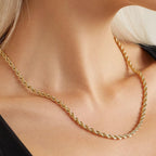 SHOP WGS italiensk ægte 10K solidt gult guldkæde halskæde til mænd og kvinder strålende diamantcut med hummerlås 10K ægte guldsmykker (18 tommer, 1,5MM)