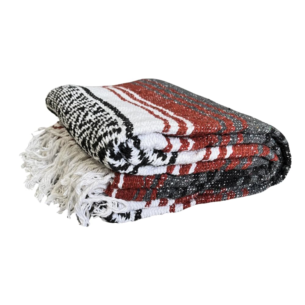 Open Road Goods Mexikanische Decke - Authentische Serape Falsa Decke - Handgefertigt (Rost)