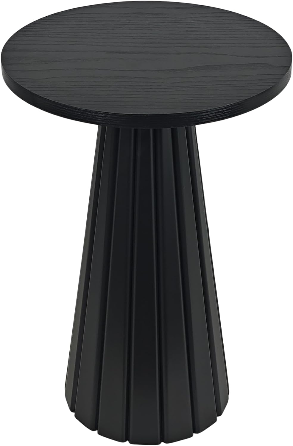 Small Pedestal Side Table, Round Modern Drink Table for Small Space Living Room, Bedroom (Black)