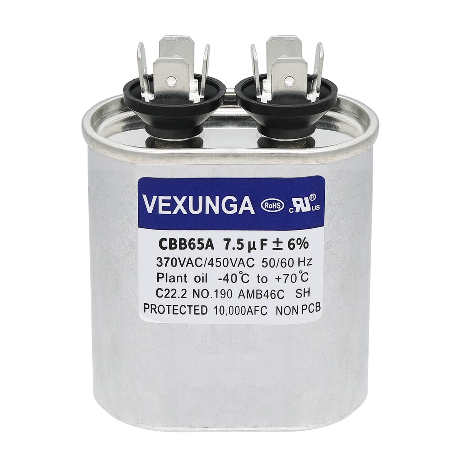 45/5 uF 45+5 MFD 370V or 440V Dual Run Start Round A/C Capacitor 45 5 uF 370 440 Volt VAC CBB65B Air Conditioner Capacitors for AC Unit Fan Motor Start or Heat Pump or Condenser Straight Cool