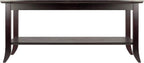 Winsome Genoa Rectangular Coffee Table with Glass Top And Shelf, Espresso