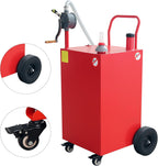 50 Gallon Fuel Caddy, Portable Fuel Caddy with Manual Pump - Heavy Duty Gas & Diesel Storage Tank on 4 Wheels, for Gasoline/Diesel Transfer to Cars, Trucks, ATVs, Boats, Lawn Mowers & Equipment