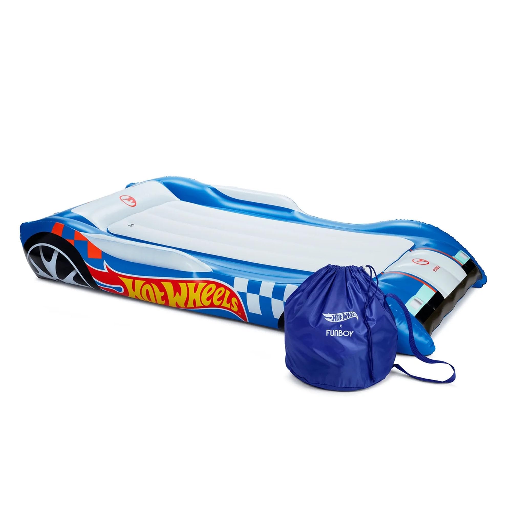Hot Wheels & FUNBOY Kids Sleepover Bed & Air Mattress. Perfect for Sleepovers. Includes Carrying Storage Bag, Twin