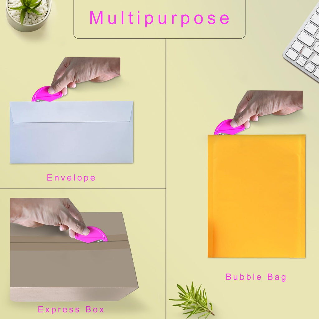 6 Pack Letter Opener Envelope Slitter – Envelope Opener for Women Men,Office Worker,Graduate Students,Home,Office,Postal.Mail Opener with Safety Concealed Sharp Blade Neatly Opened Without Damage