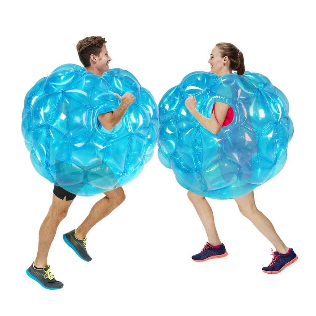 36 Zoll Sumo-Bälle für Kinder, Sumo-Bälle für Erwachsene, Riesiger menschlicher Hamster-Knocker-Ball für Kinderspiele im Freien im Team für 6+ (2 Stück, blau＋blau)