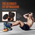 SQUATZ Abs Master - Machine ultime pour redressements assis avec support pour pieds à double ventouse - Barre d'assistance pour sit-ups, exercices abdominaux et exercices du tronc - Capacité de 661 lbs