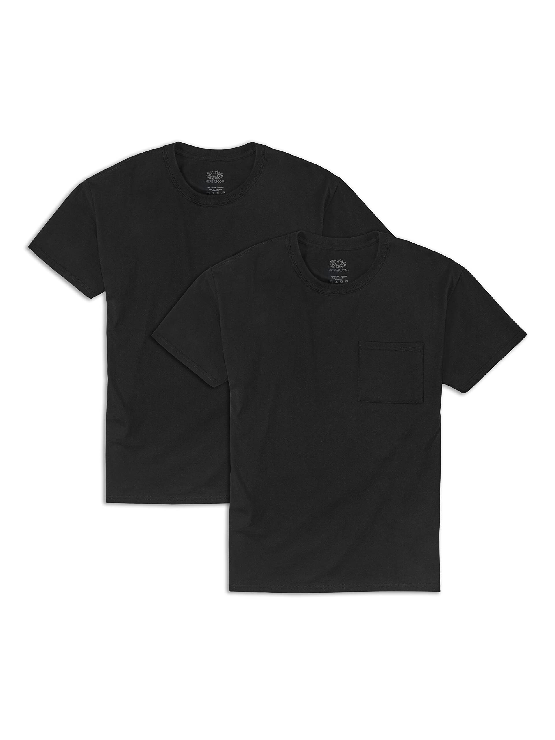 Fruit of the Loom Men's Crew Tee Undershirts, Moisture Wicking & Tag Free, Also Available in Big & Tall