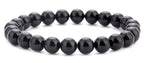 Hamoery Men Women 8mm Natural Stone Lava Rock Diffuser Bracelet Elastic Yoga Agate Beads Bracelet Bangle