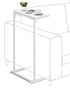 TUTOTAK C Shaped End Table, Tv Tray, Small Side Table, 28.7 inch Tall Couch Table, Tray Table, Sofa Table, Living Room, Bed Room, Brown TB01BB071