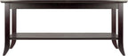 Winsome Genoa Rectangular Coffee Table with Glass Top And Shelf, Espresso