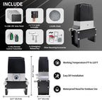 TOPENS DKC2000S Solar Sliding Gate Opener Chain Drive Automatic Gate Motor for Heavy Driveway Slide Gates Up to 4400 Pounds, Electric Gate Operator Battery Powered with Solar Panel Remote Control Kit