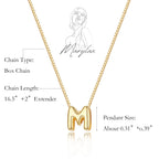 MARYLAX Bubble Letter Necklaces Gold, 14K Gold Plated Initial Necklaces for Women, Dainty Gold Bubble Letter Necklace, Personalized Bubble Pendant Name Necklace, Trendy Gold Jewelry