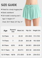 Girls Butterfly Shorts Flowy Shorts with Pocket Aqua Green Kids Butterfly Skirts with Spandex Liner 8-9 Years