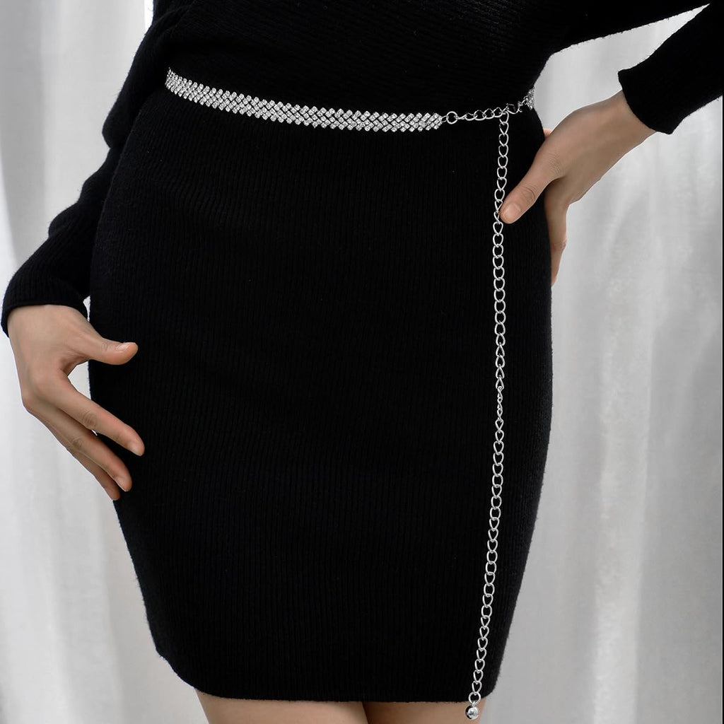 Mealah Rhinestone-Waist-Chain Belts for Women - Western-Cowgirl-Country-Waist-Belts for Wedding-Bridal Dress 27-36''Waist