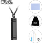abooxiu Urn Necklace for Ashes Memorial Cremation Jewelry for Ashes Stainless Steel Ashes Jewelry Cube Ashes Necklace Bar Urn Pendant for Women Men