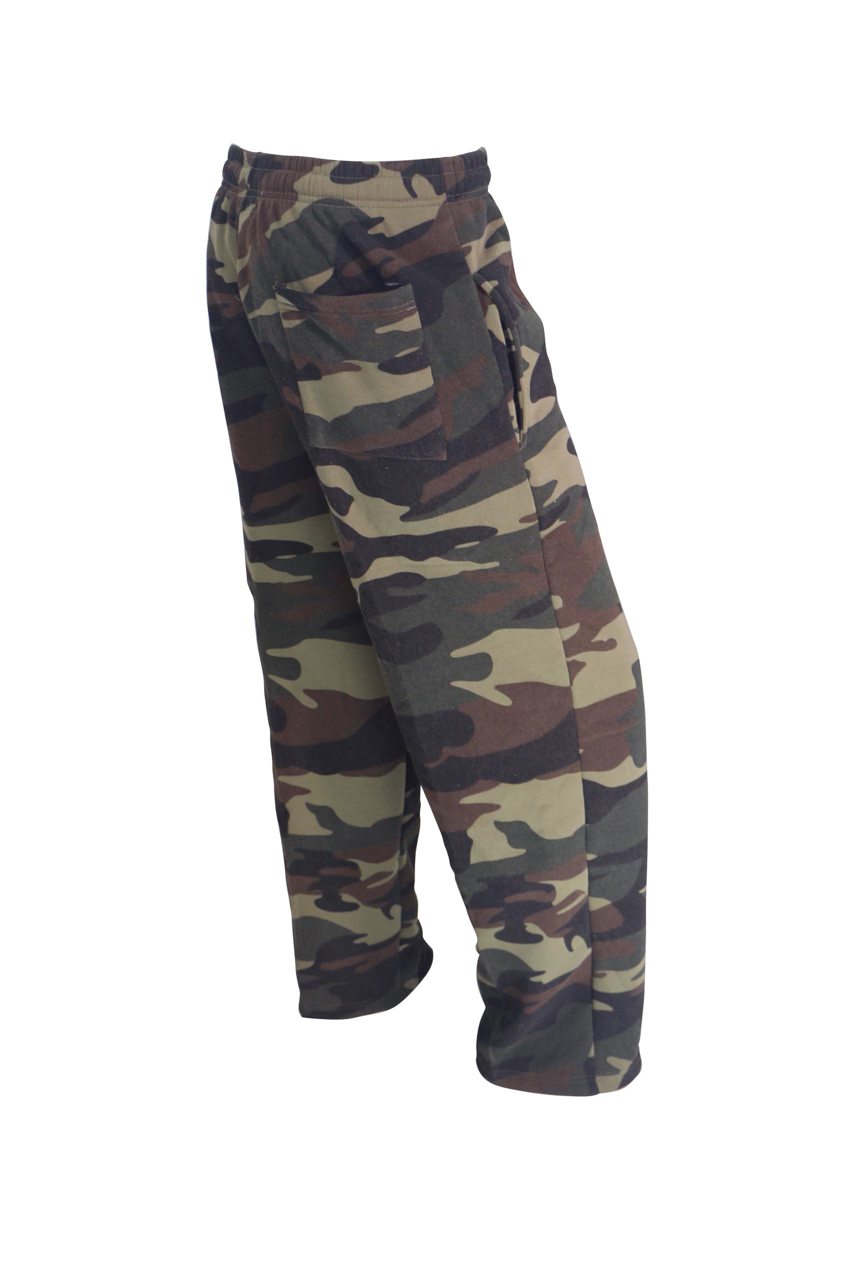 TanBridge Men's Athletic Open Bottom Relaxed Fit Sweatpants, Jogging and Daily Wear Sweatpants with Pocket Camo